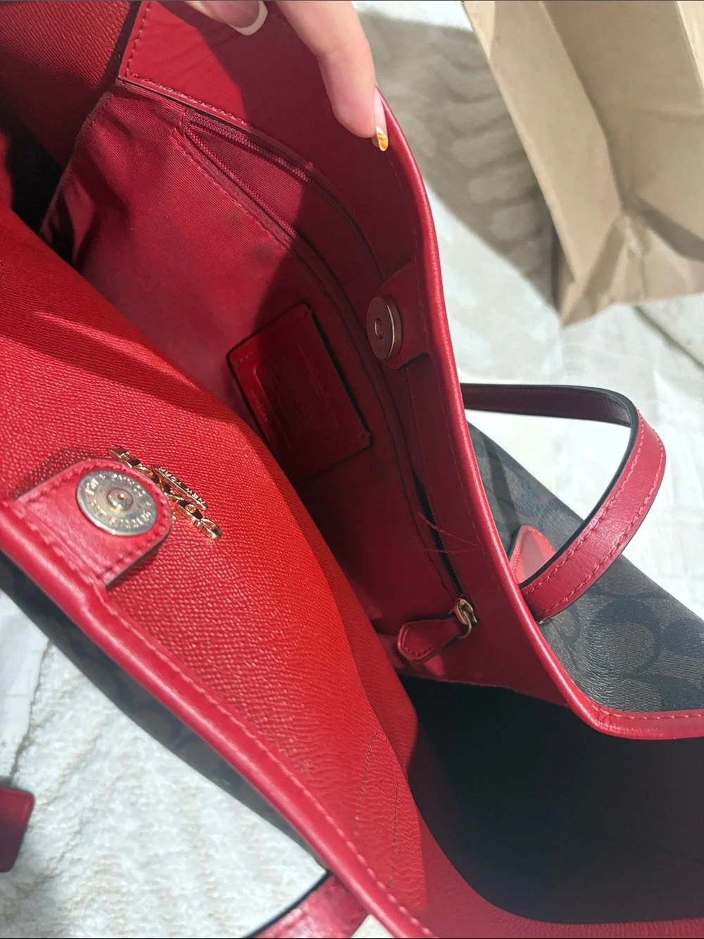 Coach tote brown